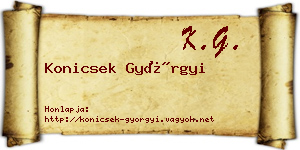 Konicsek Györgyi névjegykártya